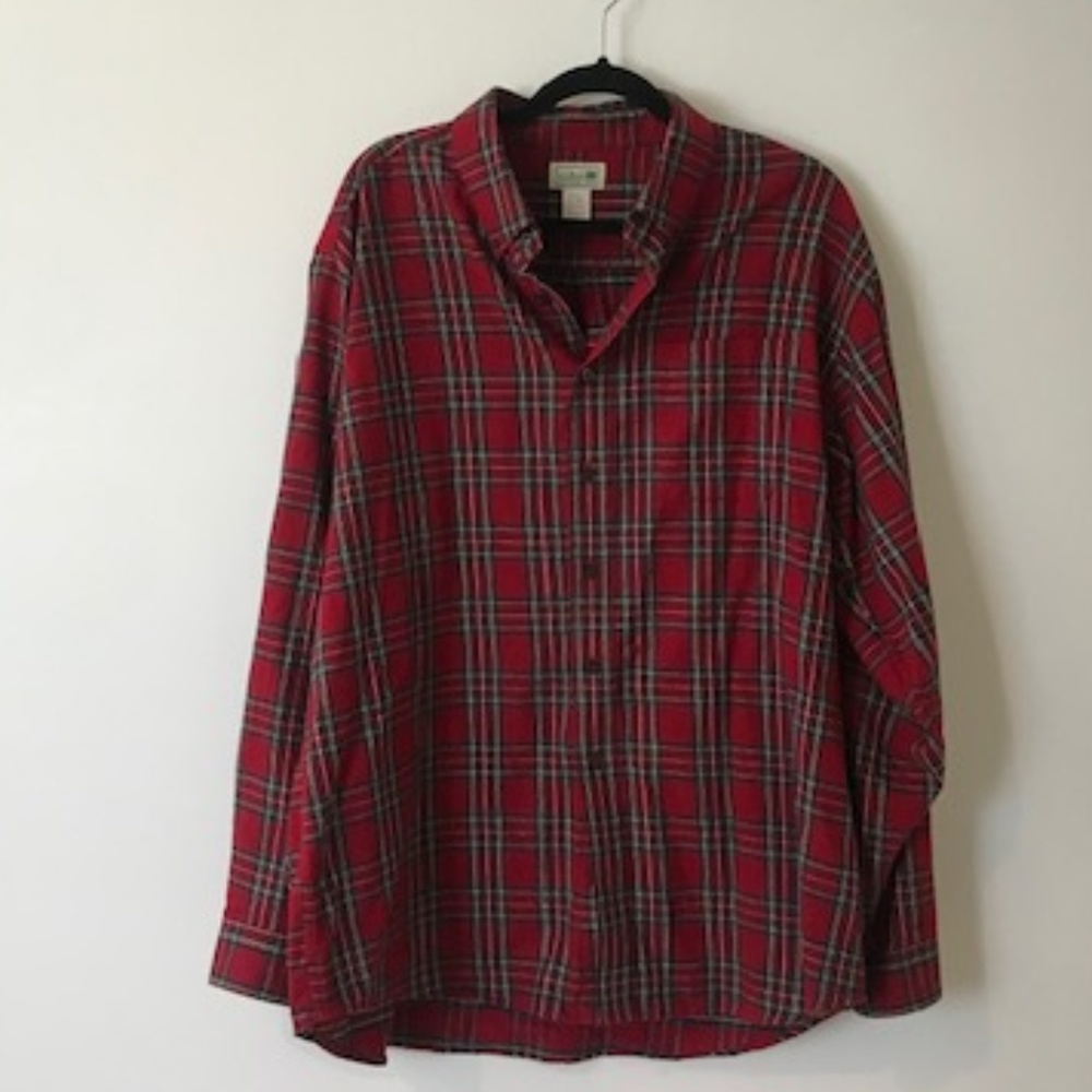 Men's L.L. Bean Red Plaid Flannel XL